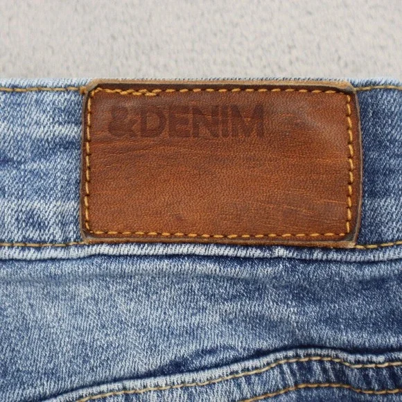 HM Pants Womens 28 Blue Denim Low Waist Boot Cut Flat Front Jeans Bottoms - Picture 4 of 16